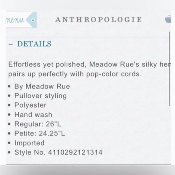 Anthropologie Floral Blouse by Meadow Rue Kennedia Henley Blue XS - Picture 9 of 10